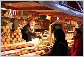 christmas market stall in amiens